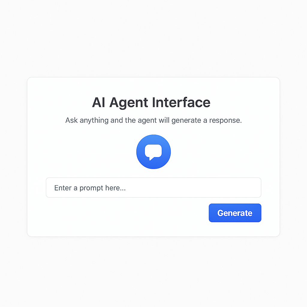 Generative AI Agent Interface Screenshot